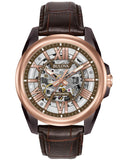 Bulova Mens Automatic - Stainless Steel - Leather Strap - Skeleton Dial - 100m - 98A165_dbc7c629-a148-4a53-8852-dc151921551a