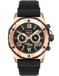 Bulova Mens Black Rubber & Rose Gold Marine Star Chronograph - Date - 98B104