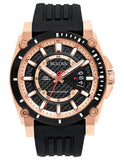 Bulova Mens Champlain Precisionist - Black Carbon Fiber Dial - Rubber - 300M WR - 98B152