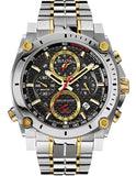 Bulova Mens Chronograph Precisionist - Two-Tone Case/Bracelet - Black Dial - 98B228