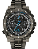 Bulova Mens Chronograph Precisionist - Black Out - Blue Accent  - Date Window - 98B229