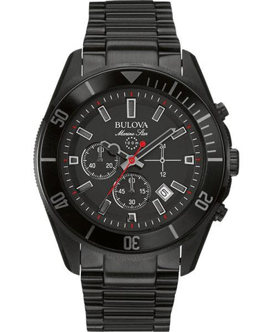 Bulova Mens Chronograph Marine Star - Black on Black  - 100 M Water Resistance - 98B231_f9f08f9a-9384-4c8c-9ed5-15832b73db3d