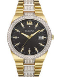 Bulova Mens Crystal Accented Watch - Two-Tone - Black Dial - Date Display - 98B235_1ea0f132-32d2-4885-ab68-38ae8b11df8d