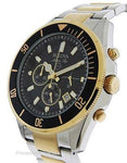 Bulova Mens Marine Star Chronograph -Two-Tone Case & Bracelet - Black Dial - 98B249A