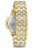 Bulova Swarovski Crystal Mens Watch - Gold-Tone - Bracelet - Pave Dial - 98C126B