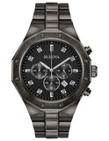 Bulova Mens Diamond Chronograph - Dark Gray Case & Bracelet - Date - 100m - 98D142