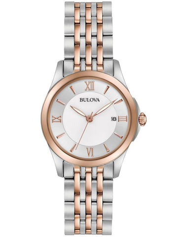 Bulova Womens Classic - White MOP Dial - Stainless - Two-Tone - Bracelet - Date - 98M125