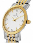 Bulova Ladies Diamonds Dress - Two-Tone Case and Bracelet - Silver Dial - 27mm - 98P115A