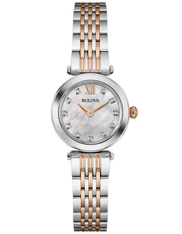 Bulova Womens Diamond Dress Watch - Mother of Pearl - Rose & Stainless Bracelet - 98P156_3818792e-dd21-49f4-9232-54ccd61052b6