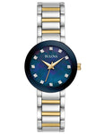 Bulova Womens Diamond Watch - Blue Mother of Pearl Dial - Two-Tone Bracelet - 98P157