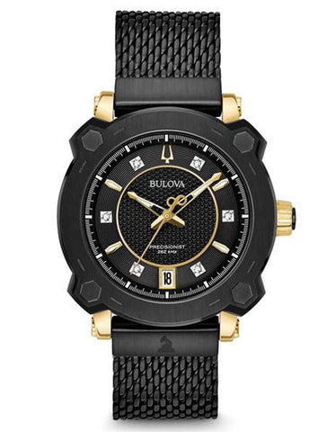 Bulova Womens GRAMMY SE Precisionist Watch - Black IP - Mesh Bracelet - Diamonds - 98P173_b5381165-2dd0-458f-9fba-a6bc721b66b6