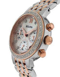 Bulova Ladies 34 Diamond Maiden Lane Chronograph - Stainless & Rose Tone - 98R215A