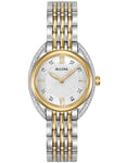 Bulova Womens Diamond Watch - Stainless Steel - Two-Tone - Bracelet - 30m - 98R229