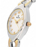 Ladies Bracelet Bulova Dress Watch - Stainless & Gold Tone - White Dial - 98V02B