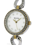 Bulova Ladies Crystal Dress Watch Gift Set - Two-Tone - Matching Necklace - 98X109A