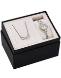 Bulova Ladies Crystal Dress Watch Gift Set - Two-Tone - Matching Necklace - 98X109