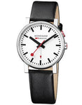 Mondaine Mens EVO Alarm - White Dial and Black Leather Strap - Stainless Case - A468.30352.11SBB_35ea3d91-cfaa-4e33-8006-1e5ac070db41