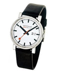 Mondaine EVO Big Date 40mm - White Dial - Black Leather Strap - A627.30303.11SBB