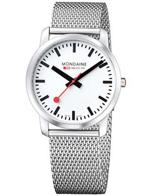 Mondaine Gents Watch - White Dial - Mesh Bracelet - 30M WR - 41mm Case Width - A638.30350.16SBM