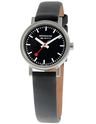 Mondaine EVO Ladies - Black Dial and Strap - Brushed 26mm Case - A658.30301.14SBB