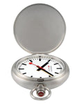 Mondaine Savonnette Pocket Watch - White Dial - Brushed Stainless Steel - 51mm - A660.30349.16SBB