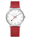 Mondaine Womens Classic Watch - Stainless Steel - White Dial - Red Leather Strap - A660.30360.16SBC_0aab4ddf-1855-4262-9ad7-d1924817d043