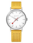 Mondaine Womens Classic Watch - Stainless Steel - White Dial - Yellow Leather - A660.30360.16SBE_4f50ba91-4407-4e82-b9a9-79b3fe05bd7b