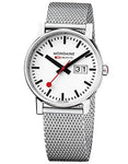 Mondaine Evo Ladies Big Date Watch - White Dial - Steel Case and Mesh Bracelet - A669.30305.11SBM