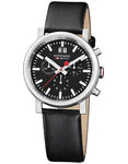 Mondaine Mens Evo Chrono - Black Dial with Genuine Leather - Double Date Window - A690.30304.14SBB_d09590a7-db4c-41e4-b56a-0eac38da44b5