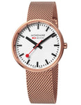 Mondaine Evo Mini Giant 35mm - Rose Gold-Tone - Mesh Bracelet - White Dial - A763.30362.22SBM