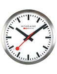 Mondaine Round Wall Clock - White Dial - Brushed Stainless Steel Case - A990.CLOCK.16SBB