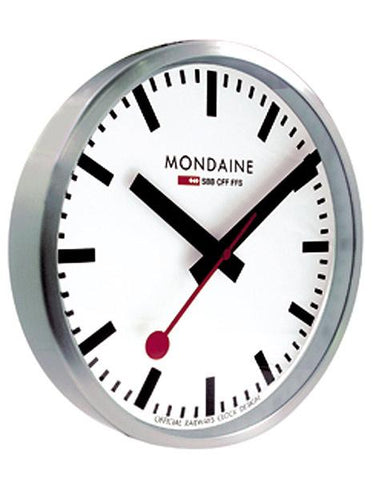 Mondaine 40cm Wall Clock - White Dial - Silver-Tone Case - Dust Resistant - A995.CLOCK.16SBB