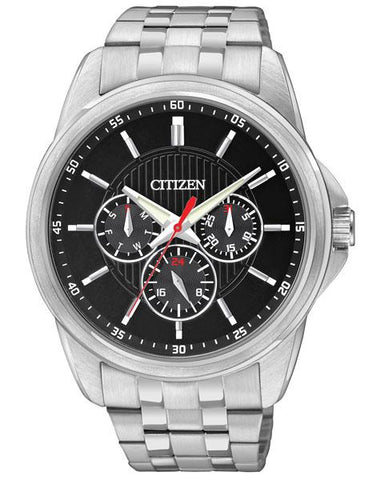 Citizen Quartz Multifunction Mens Watch - Black Dial - Stainless Steel - Day - AG8340-58E_63814c91-20cd-4ae1-be69-c365fcc396cd