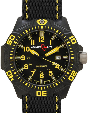 ArmourLite Caliber Series - Yellow Accents - Nylon Strap - Tritium - Date - 200m - AL604_bd8598ec-8a21-4be2-8f56-3d3adbfc6fcc