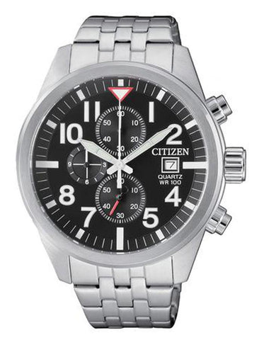 Citizen Mens Quartz SL Chronograph - Dark Grey Dial - Bracelet - Date - 100m - AN3620-51E_c279c0fb-31dd-4aba-ba7c-ec06211af54e