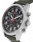 Citizen Eco-Drive Chandler Chronograph  - Black Face - Olive Canvas Strap - AT0200-05EA