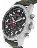 Citizen Eco-Drive Chandler Chronograph  - Black Face - Olive Canvas Strap - AT0200-05EA