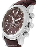 Citizen Mens Eco-Drive Chandler Chronograph - Brown Leather & Dial - Stainless - AT0550-11XA