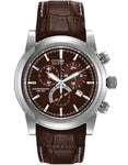 Citizen Mens Eco-Drive Chandler Chronograph - Brown Leather & Dial - Stainless - AT0550-11X