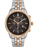 Citizen Eco-Drive Mens Dress Chrono - Rose Gold & Stainless Case - Black Dial - AT2146-59E_d5af0fd3-bbe3-46ef-bbf9-ac5298175543