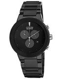 Citizen Eco-Drive Axiom Mens Chronograph - Black Dial&#44; Case and Bracelet - Date - AT2245-57E