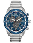 Citizen DRIVE AR Mens Chronograph - Stainless Steel - Blue Dial - Bracelet - AT2440-51L