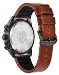 Citizen DRIVE AR Mens Chronograph - Dark Gray - Date - Black Dial -Brown Leather - AT2447-01EA