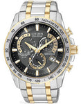 Citizen Mens Perpetual Chrono AT  - Two-Tone - Black Dial - 5 Time Zones - AT4004-52E