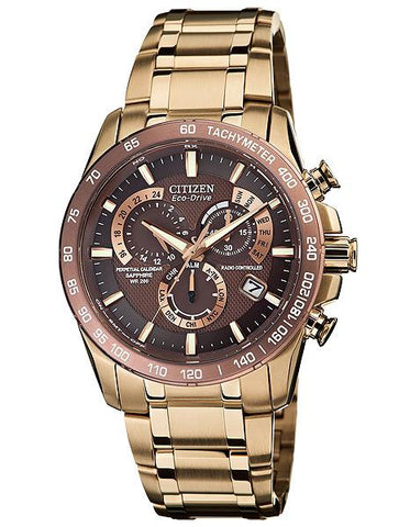 Citizen Eco-Drive Perpetual Chrono AT - Espresso Dial - Rose Gold-Tone Design - AT4106-52X