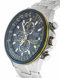 Citizen Eco-Drive Mens Blue Angels Skyhawk Chrono AT - Steel Bracelet - 200m - AT8020-54LA