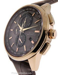 Citizen Mens Eco-Drive World Chronograph AT - Rose Gold-Tone - Brown Leather - AT8113-04HA