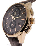 Citizen Mens Eco-Drive World Chronograph AT - Rose Gold-Tone - Brown Leather - AT8113-04HA