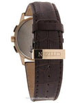 Citizen Mens Eco-Drive World Chronograph AT - Rose Gold-Tone - Brown Leather - AT8113-04HC