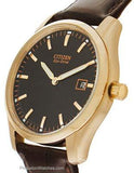 Citizen Mens Eco-Drive - Black Dial - Brown Leather Strap - Rose Gold-Tone - AU1043-00EA_e6e82de3-f122-49a1-8c3c-5188adfeb1d8